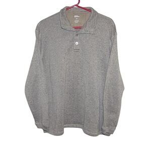 Marc Edwards Men’s XXL LS 4-Button Polo Pullover Sweater Mottled Gray